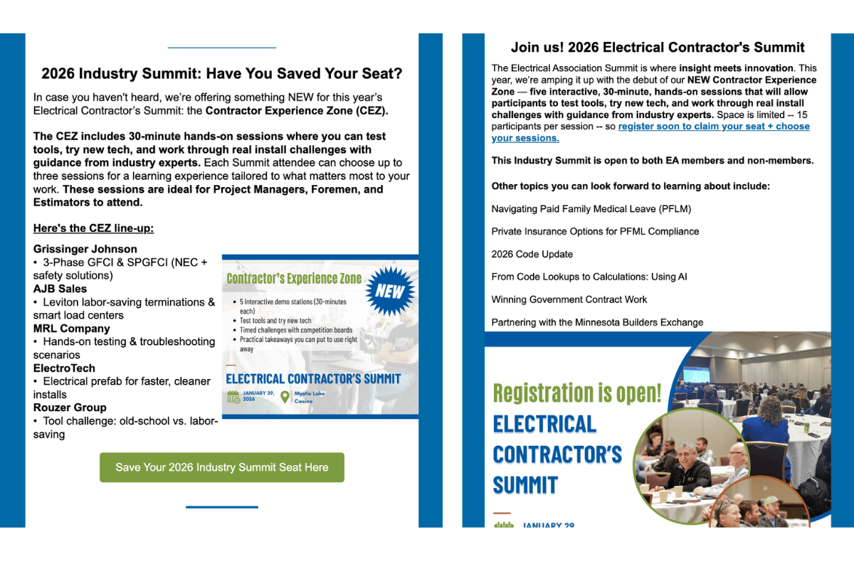 Electrical Association email examples
