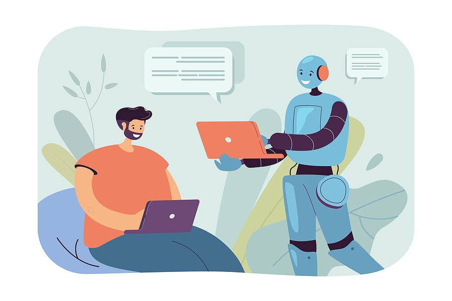bigstock-Comic-Robot-Helping-Journalist-478060237