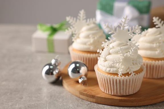 bigstock-Tasty-Christmas-Cupcakes-With--464306757