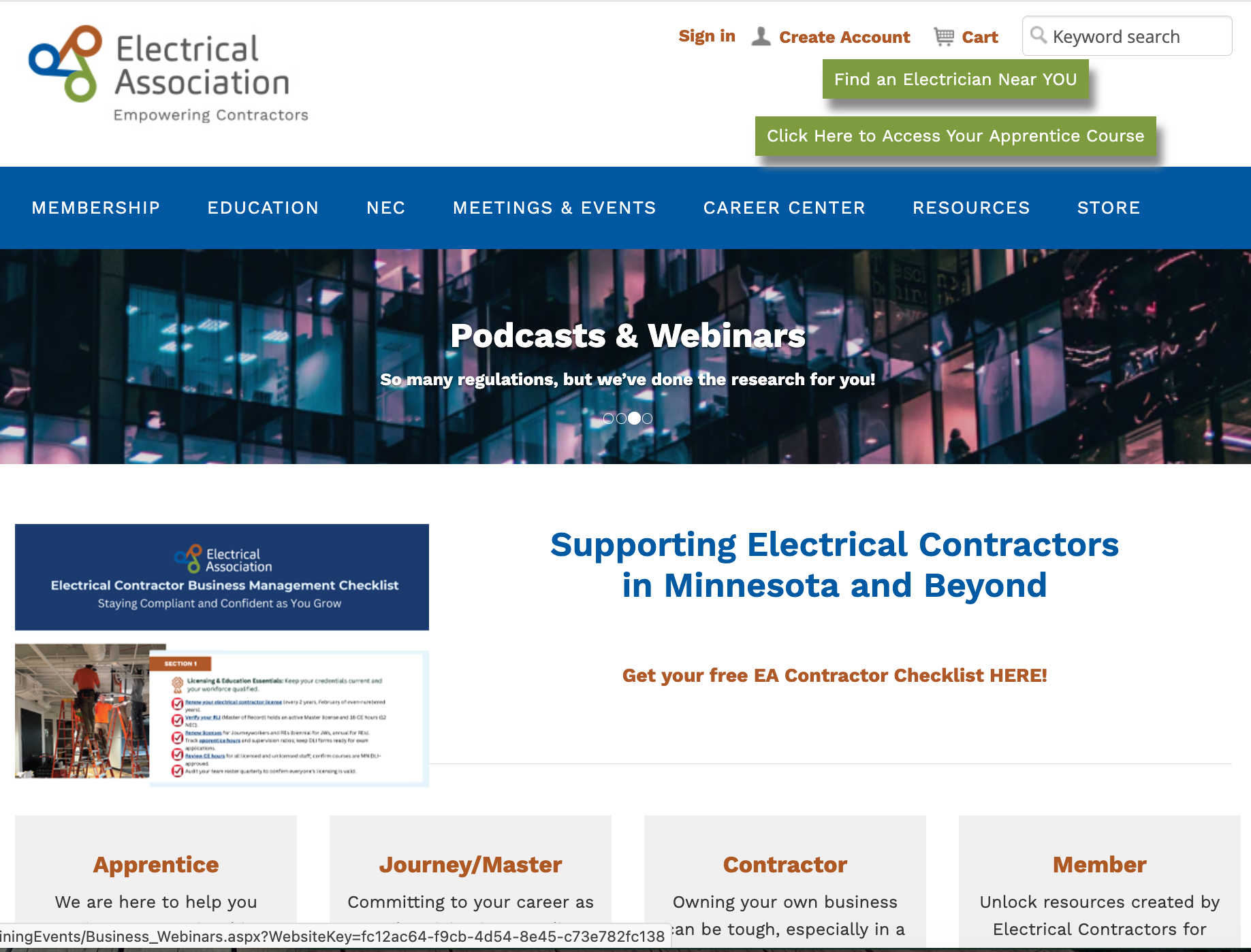 electrical association home page