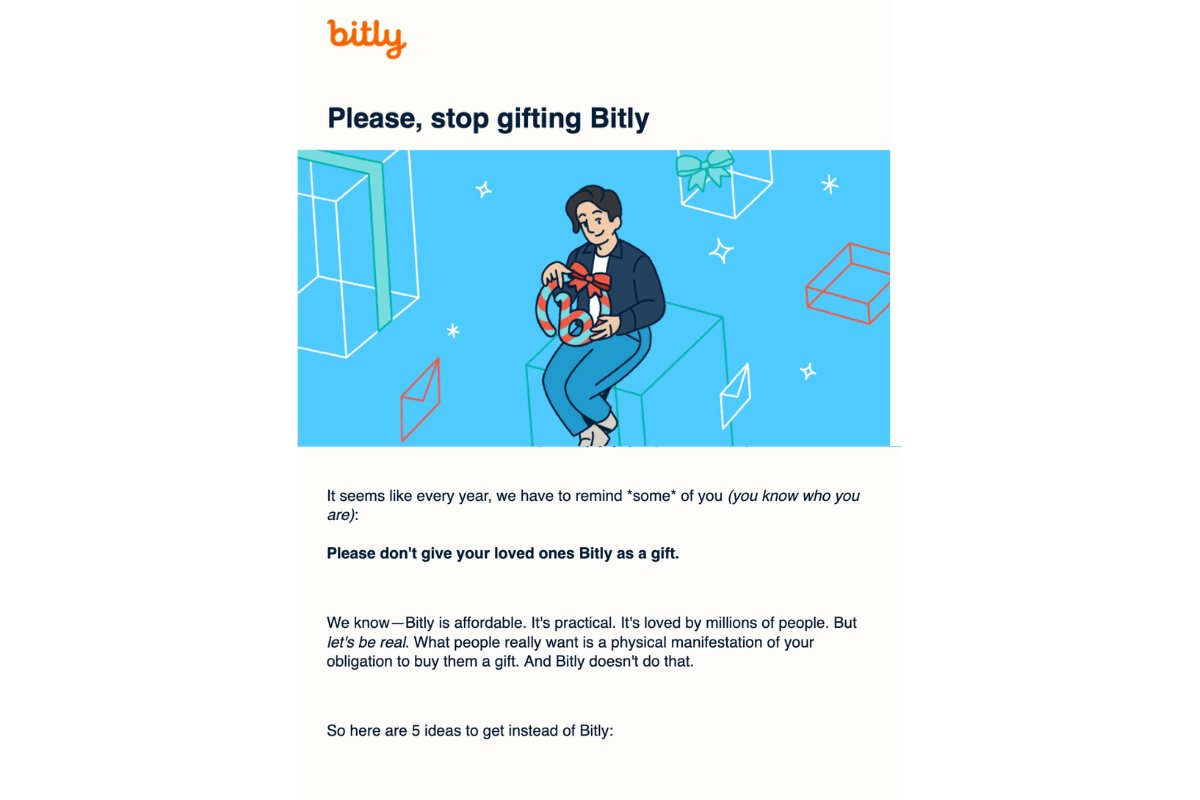 bitly email newsletter example